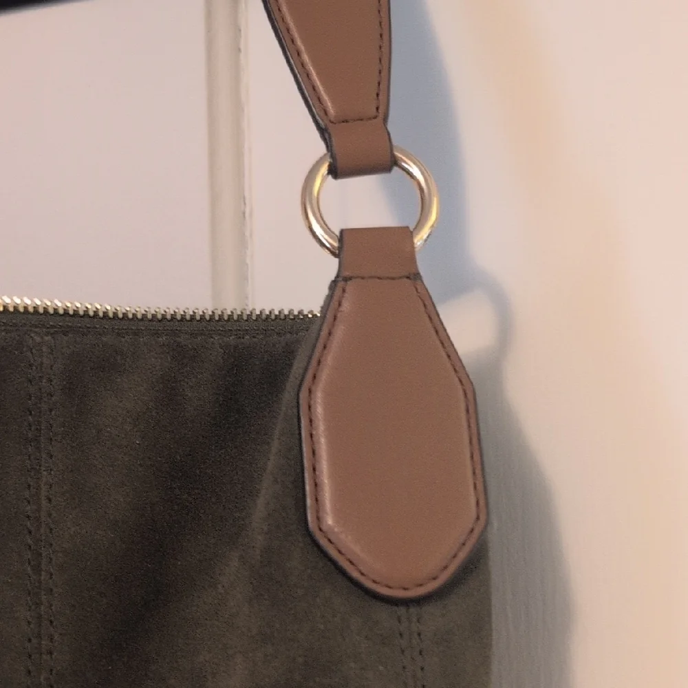 Michael Kors Olive and Tan Suede Shoulder Bag - Picture 3 of 7